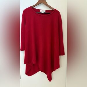 Ply 100% Cashmere Rich Red Tunic Sweater Top Size: S. Length 36 Inches